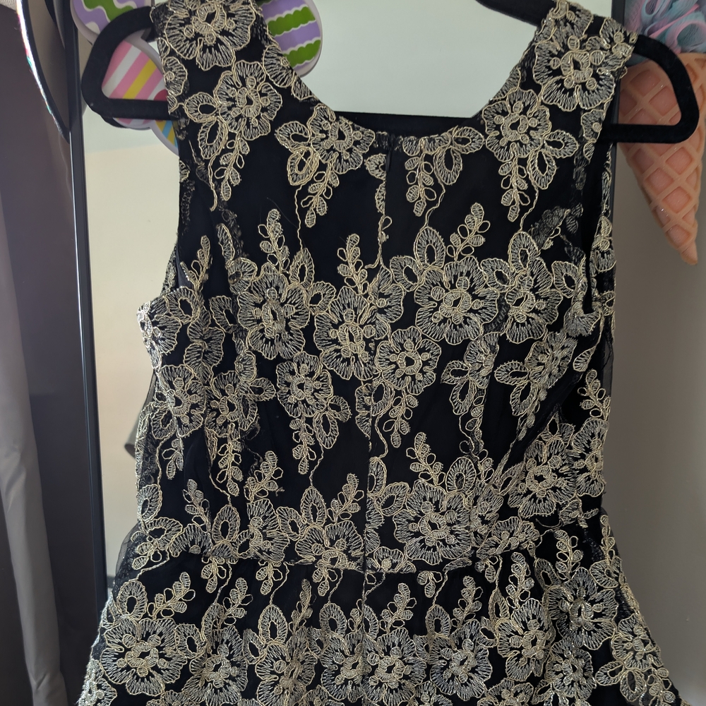 Blue Rain Black and Gold Embroided Blouse
